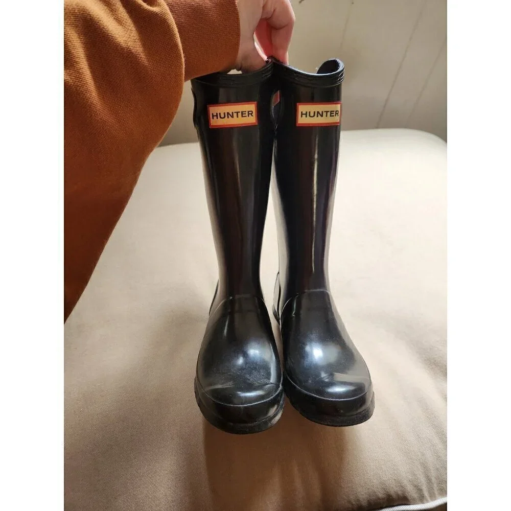 HUNTER Black Tall Boots